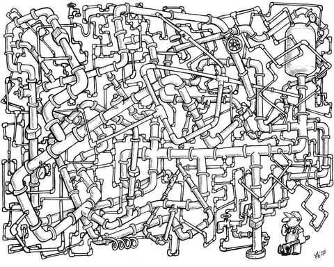 Pipes Doodle Coloring Page